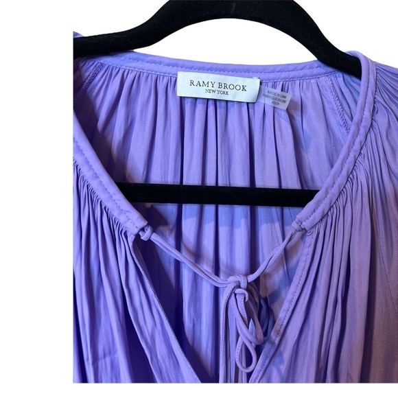 Ramy Brook Lilac with Tag Brin Tassel Tie Neck Dress XS - Picture 3 of 6